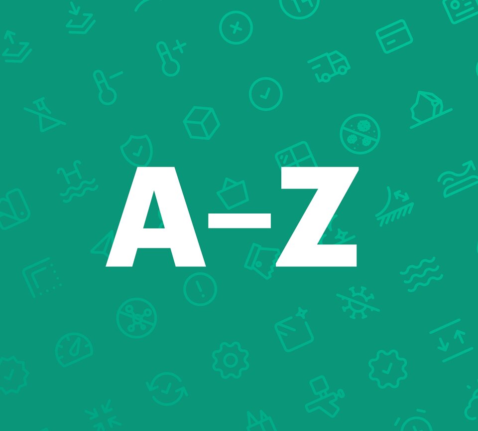 A-Z auf grünem Hintergrund