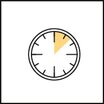 L'illustrazione mostra un orologio. Gli otto minuti evidenziati si riferiscono al tempo di lavorazione della bomboletta.