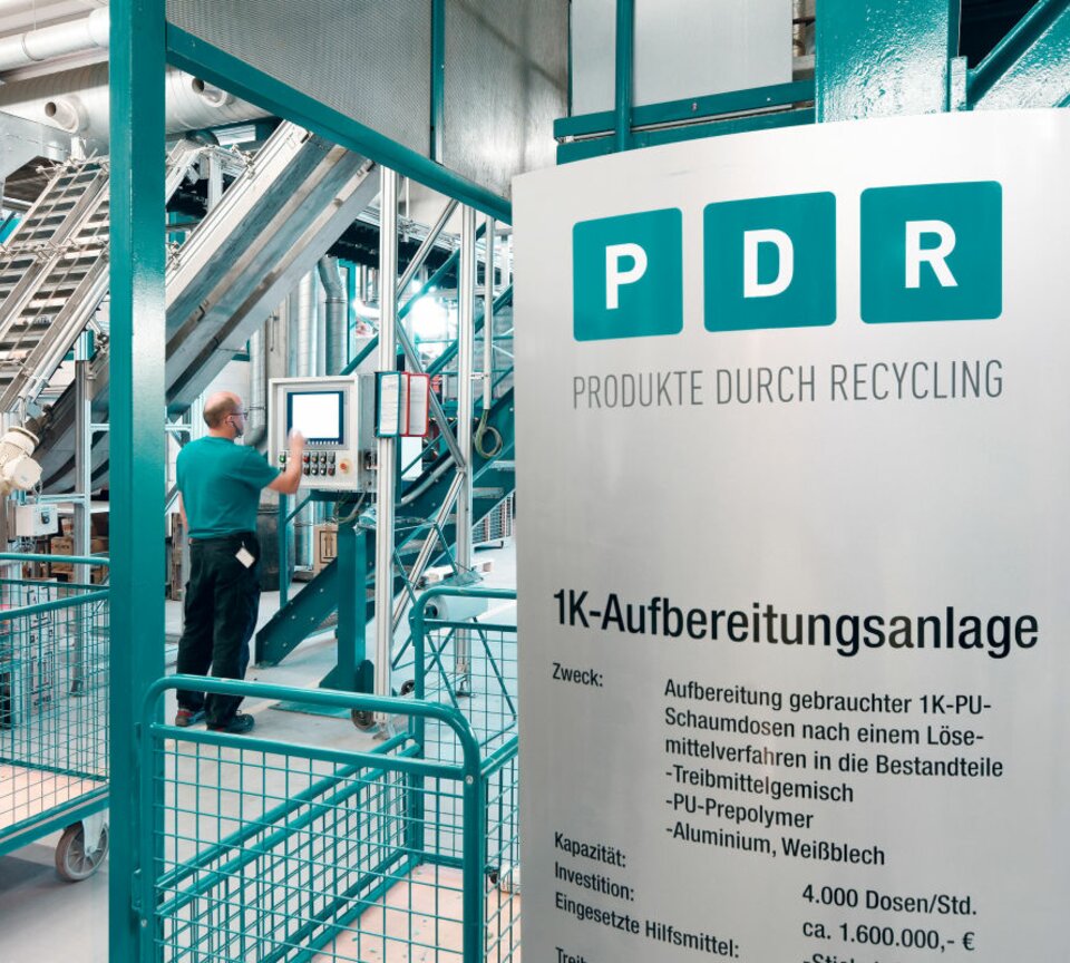Photograph of a company sign in the PDR building 
