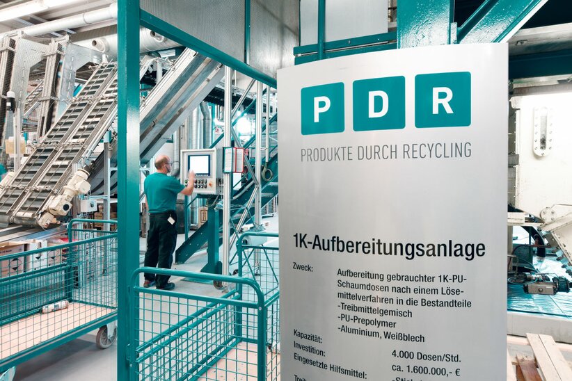 Photograph of a company sign in the PDR building 