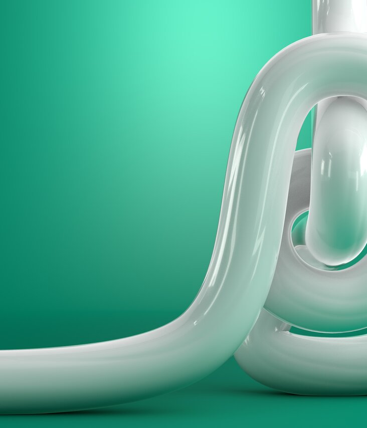 Abstract visualisation of a white sealant on a green background